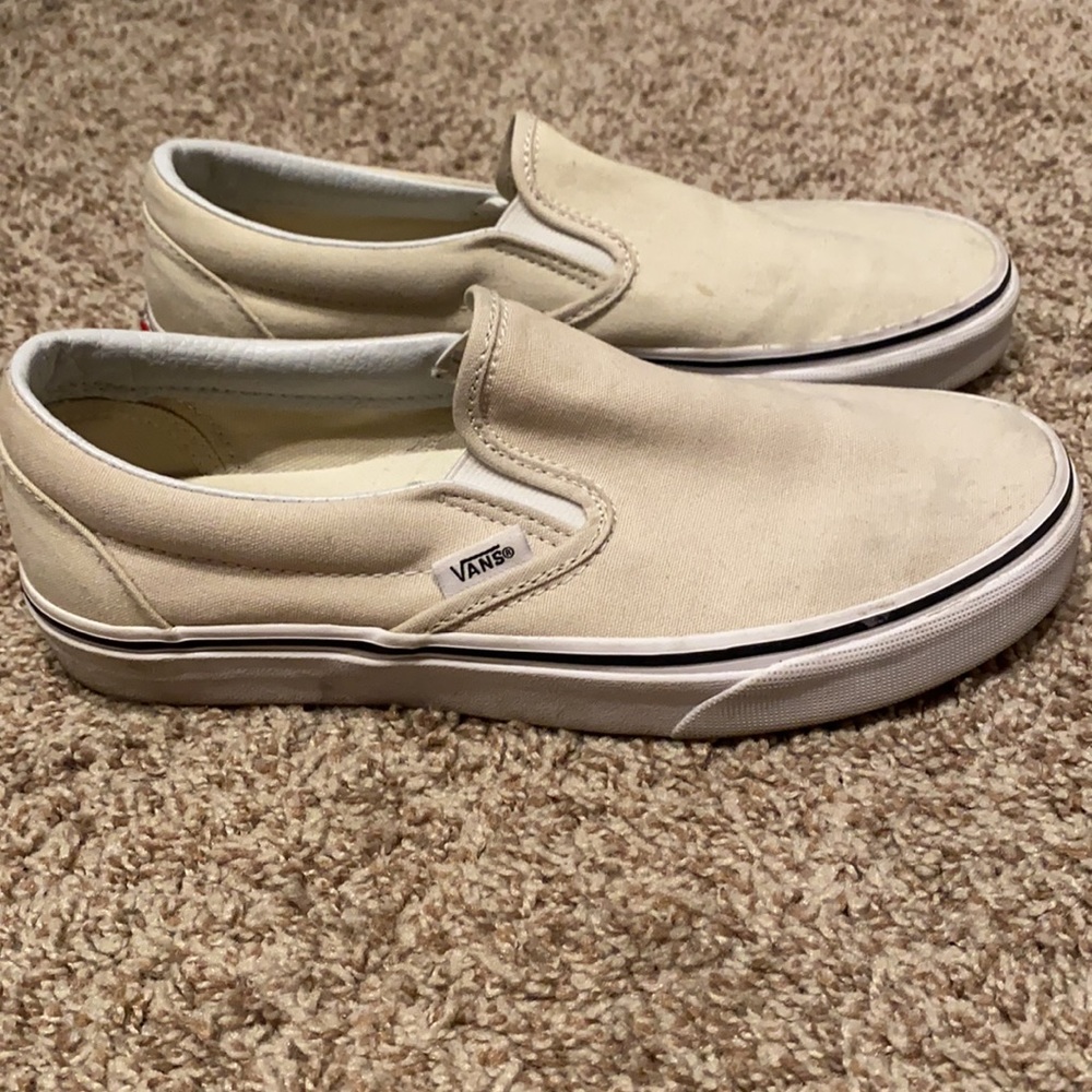 Creme and white vans